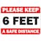 Signmission Public, Please Keep 6 Feet Safe Distance, 7in X 5in, 7" W, 5" H, Please Keep 6 Feet Safe Distance OS-NS-D-57-25506 - alternate 1